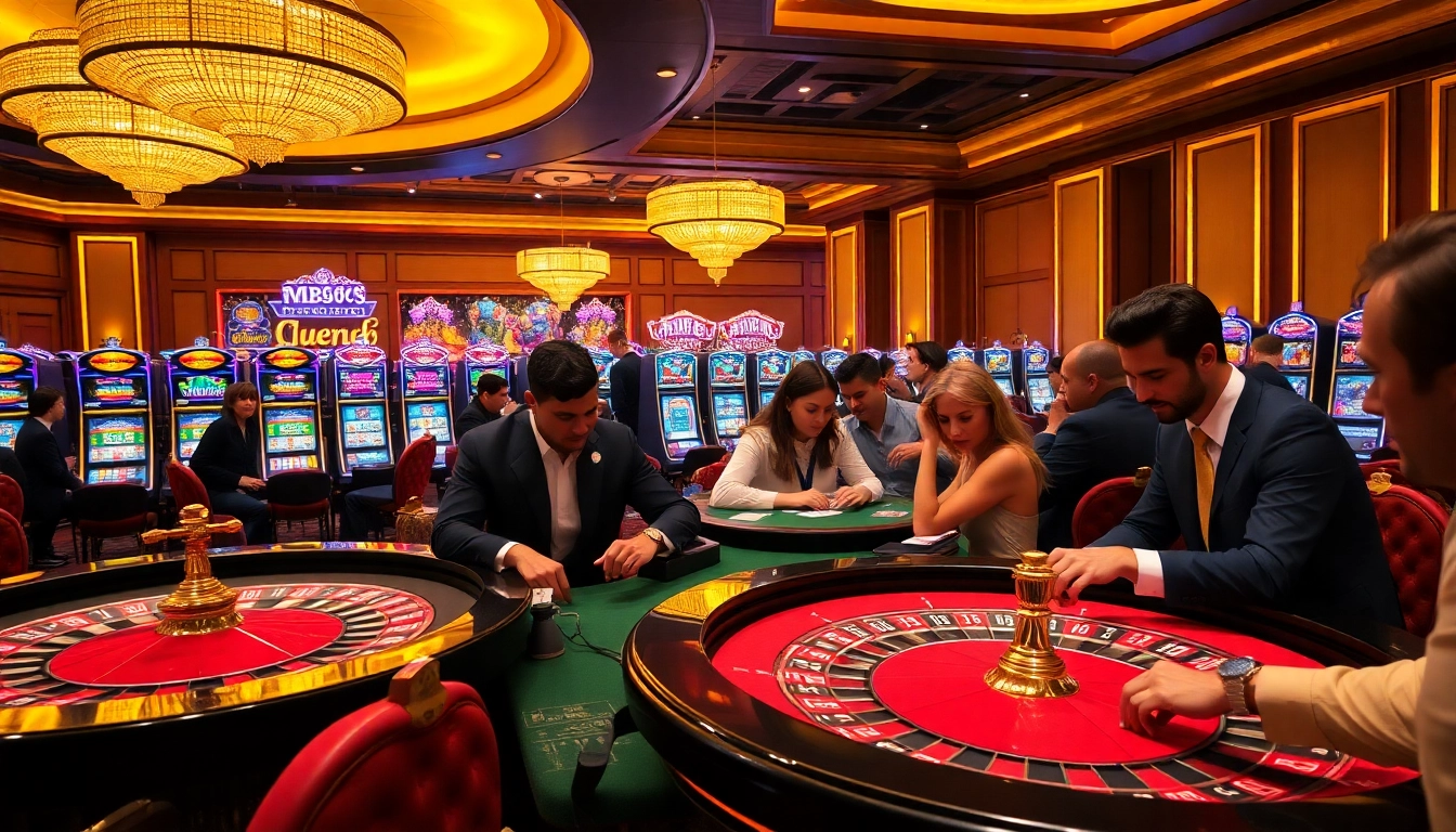 Gambling excitement at MB66.nyc with vibrant casino tables and players enjoying thrilling games.