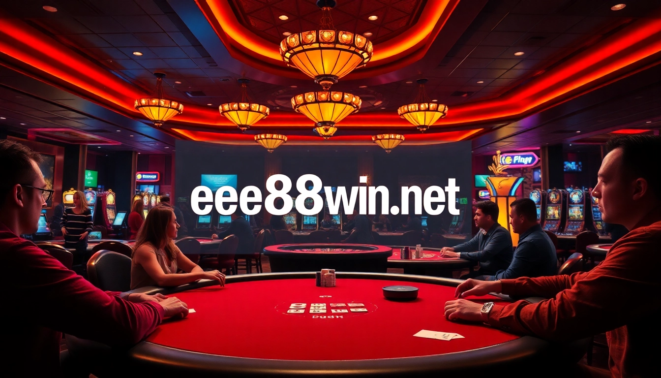 Experience thrilling gambling action at ee88win.net with luxurious casino tables and engaging gameplay.