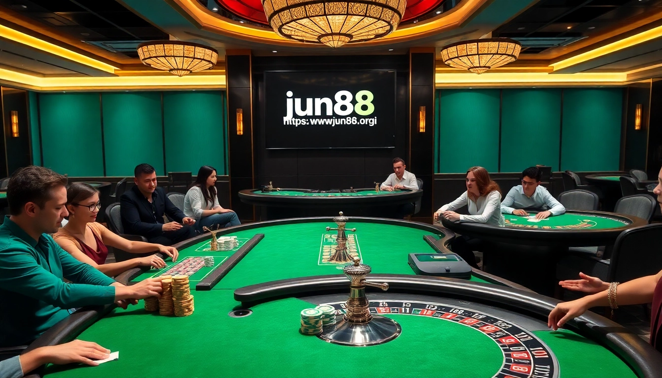 Experience excitement at https://www.jun88.org/ with players at luxurious casino tables.