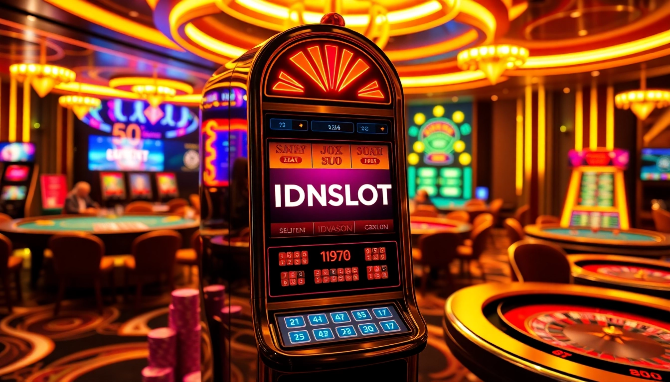 Engage with the IDNSLOT online casino experience featuring vibrant slot machines and interactive gameplay.
