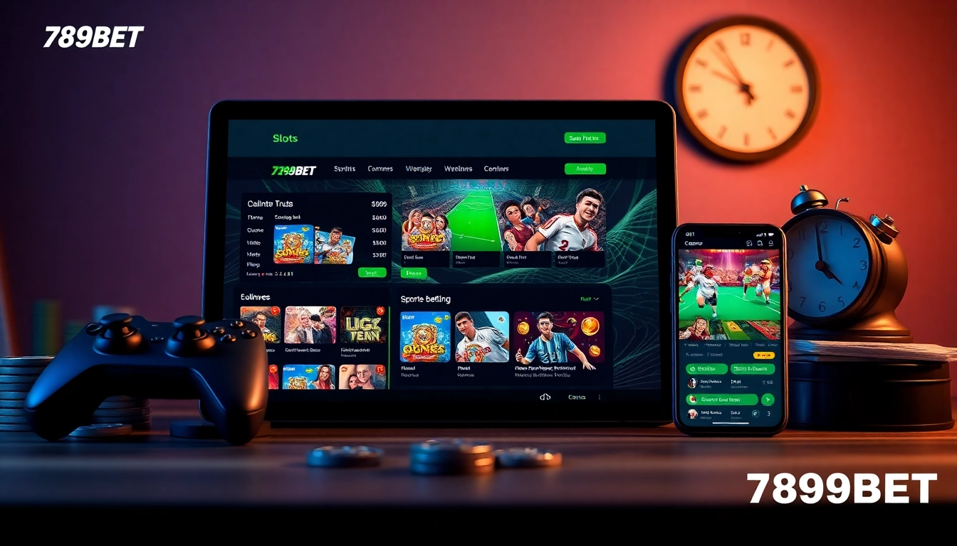 Online betting interface of 789BET showcasing vibrant game graphics on mobile devices.